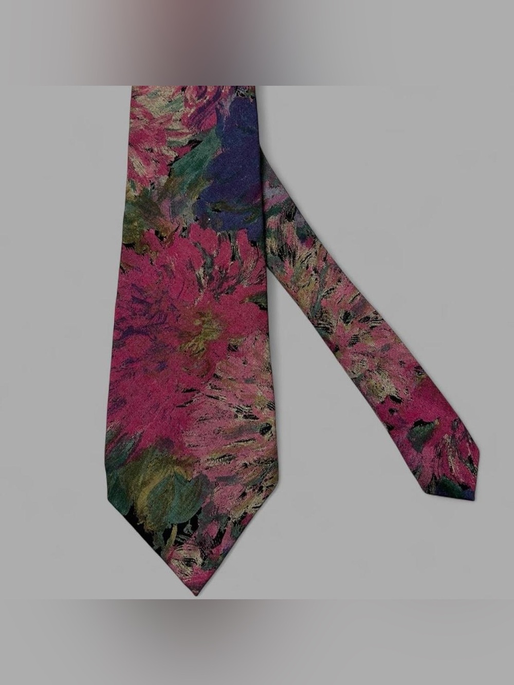 Vintage 90’s Adolfo Floral Multi-Color Artsy Preppy Casual Tie